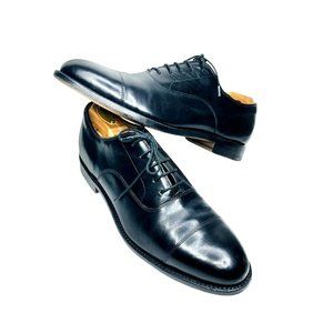 J Crew Ludlow Balmoral Black Leather Cap Toe Oxford Dress Shoe Men's Sz 10.5 D